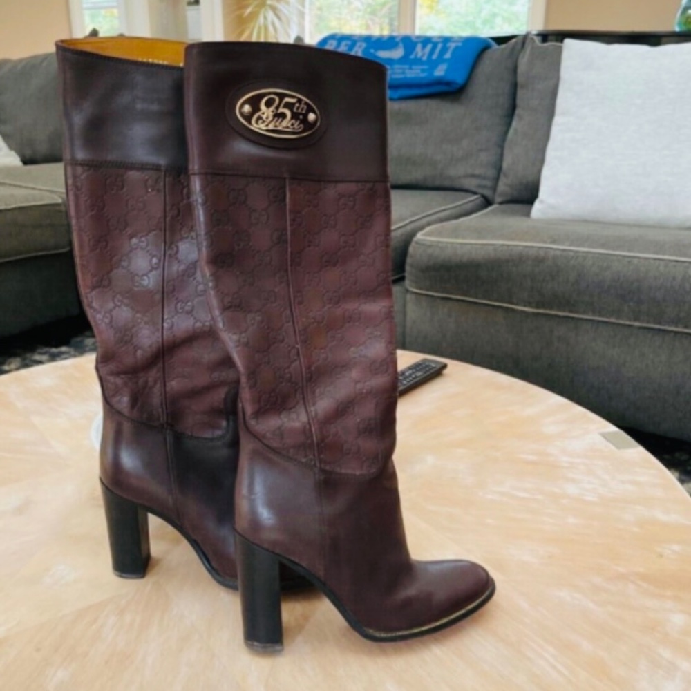 GUCCISSIMA 85th Anniversary Tall Boots BEAUTIFUL Brown
